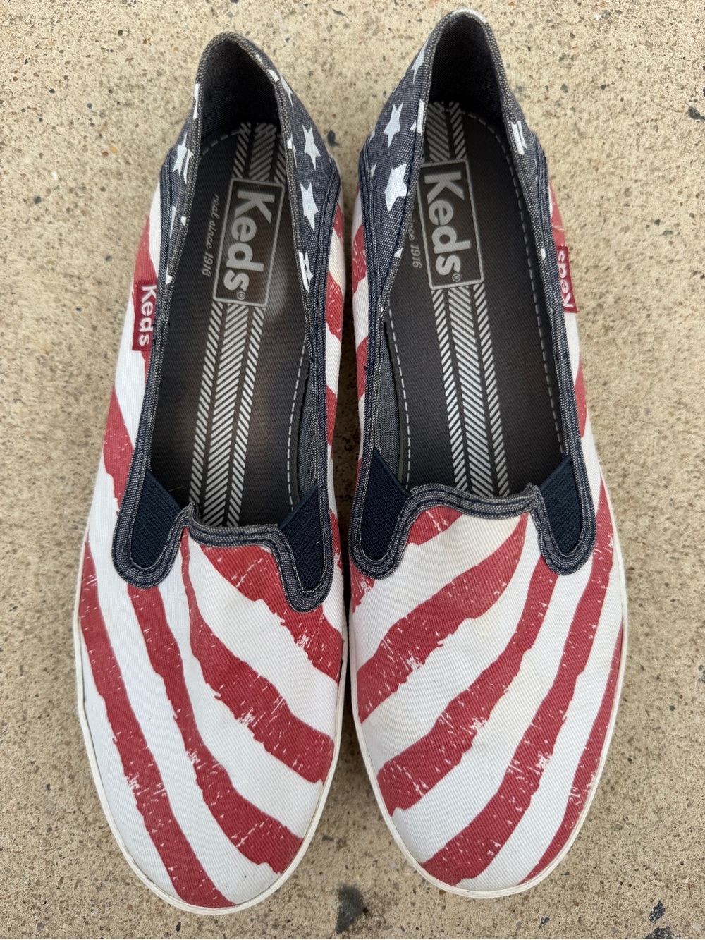 Keds Chillax Women’s Size 8 American Flag Slip On Shoes Stars Stripes Patriotic